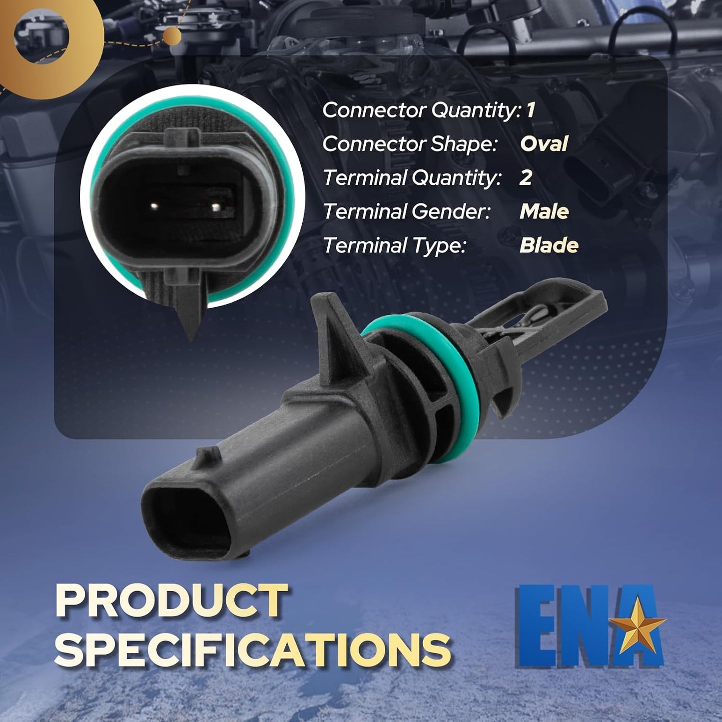ENA Intake Air Temperature Sensor Compatible with Jeep Ram Dodge Chrysler Wrangler Grand Cherokee 1500 Classic ProMaster 2500 C/V Challenger 300 Pacifica 3.6L V6 2015 2016 2017 2018 Replaces AX241