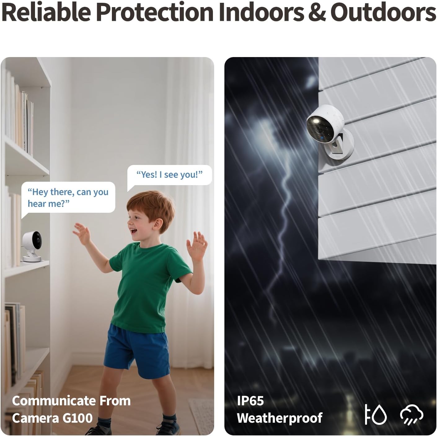 Aqara 2K Indoor/Outdoor Security Camera G100, HomeKit Secure Video, White | 2-Way Audio, Spotlight Color/IR Night Vision, AI Detection, 140° FOV, Wi-Fi 6, Supports HomeKit, Alexa, Google and IFTTT