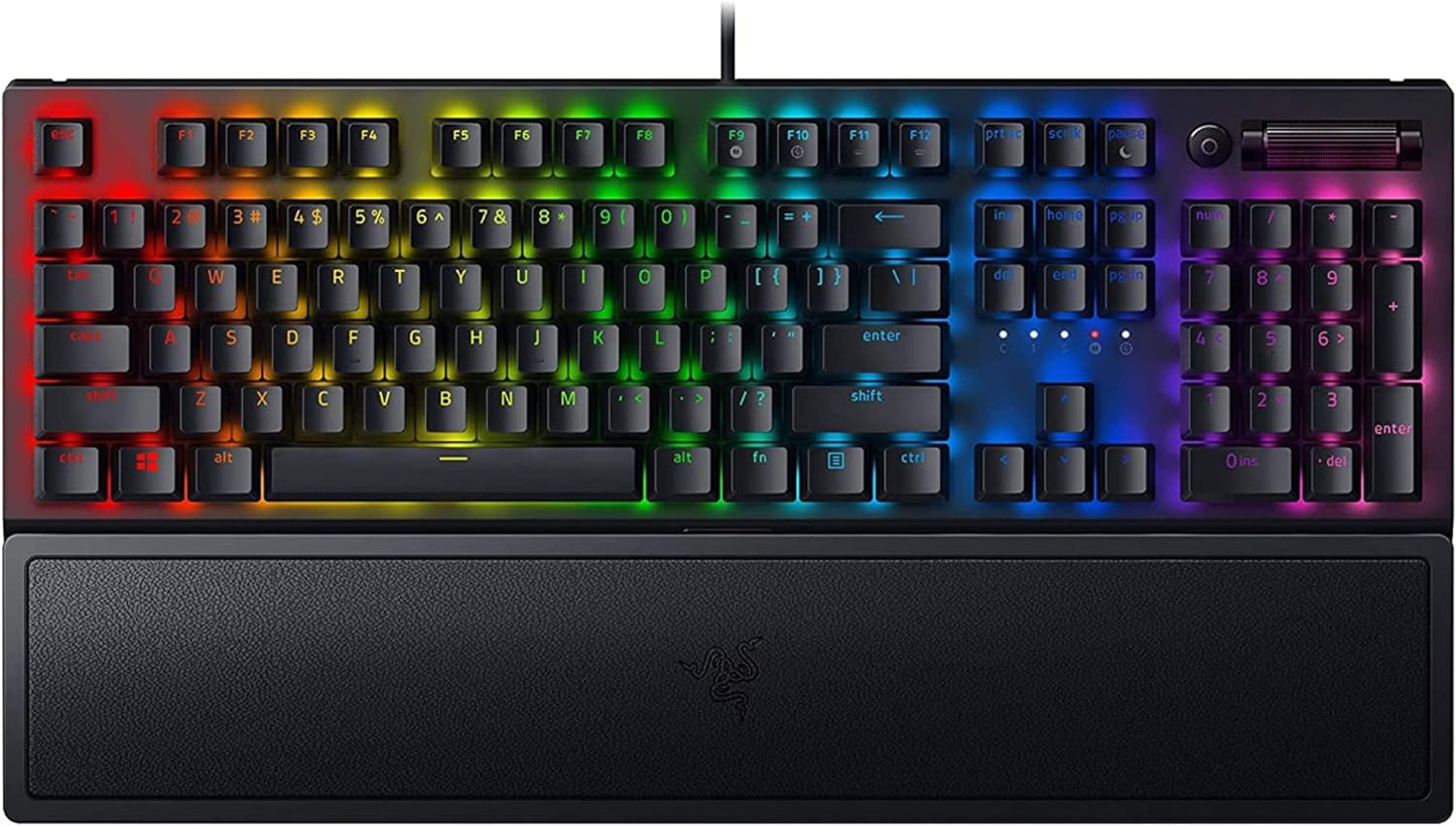 Razer BlackWidow V3 Mechanical Gaming Keyboard, Green Mechanical, Quartz | Tactile & Clicky, Chroma RGB Lighting, Compact Form Factor, Programmable Macro Functionality