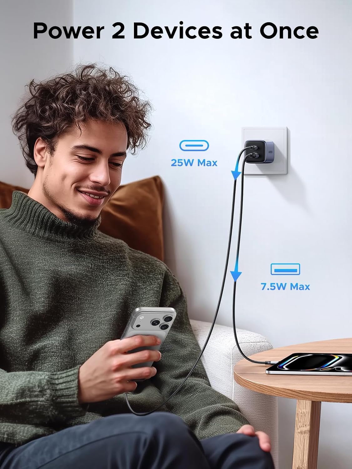 UGREEN 35W USB C Charger for iPhone 17 Fast Charging, Nexode 2-Ports GaN Foldable PPS Compact Fast Wall Charger Block for iPhone 17/16/15, Galaxy S25/S24/S23, Pixel 10/9/8, iPad, MacBook, Steam Deck