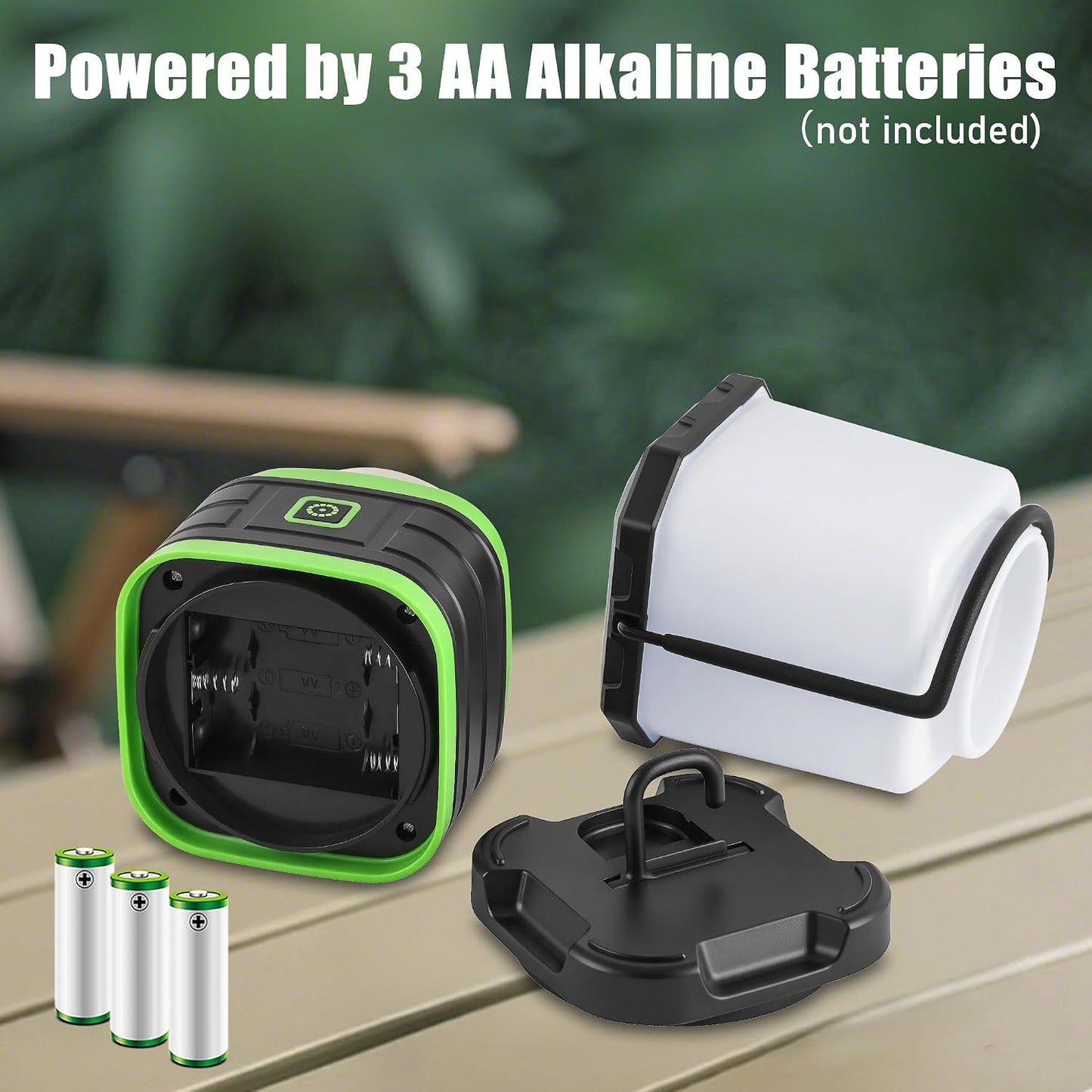 Lichamp LED Camping Lantern, Battery Powered LED Lights Camping Essentials, Portable Lanterns Flishlights for Emergency, Hurricanes, Outdoor Hiking, Power Outages, Survival Gear and Home Use, 2 Pack