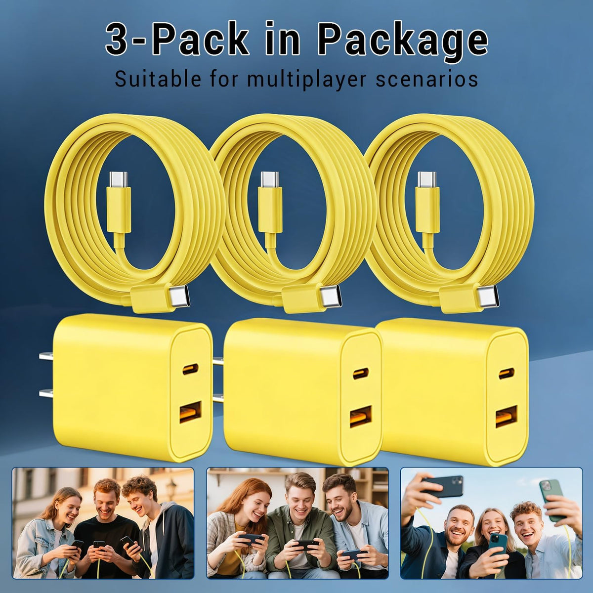 iPhone 18 17 16 15 Charger Fast Charging Type C USB C Chargers Yellow