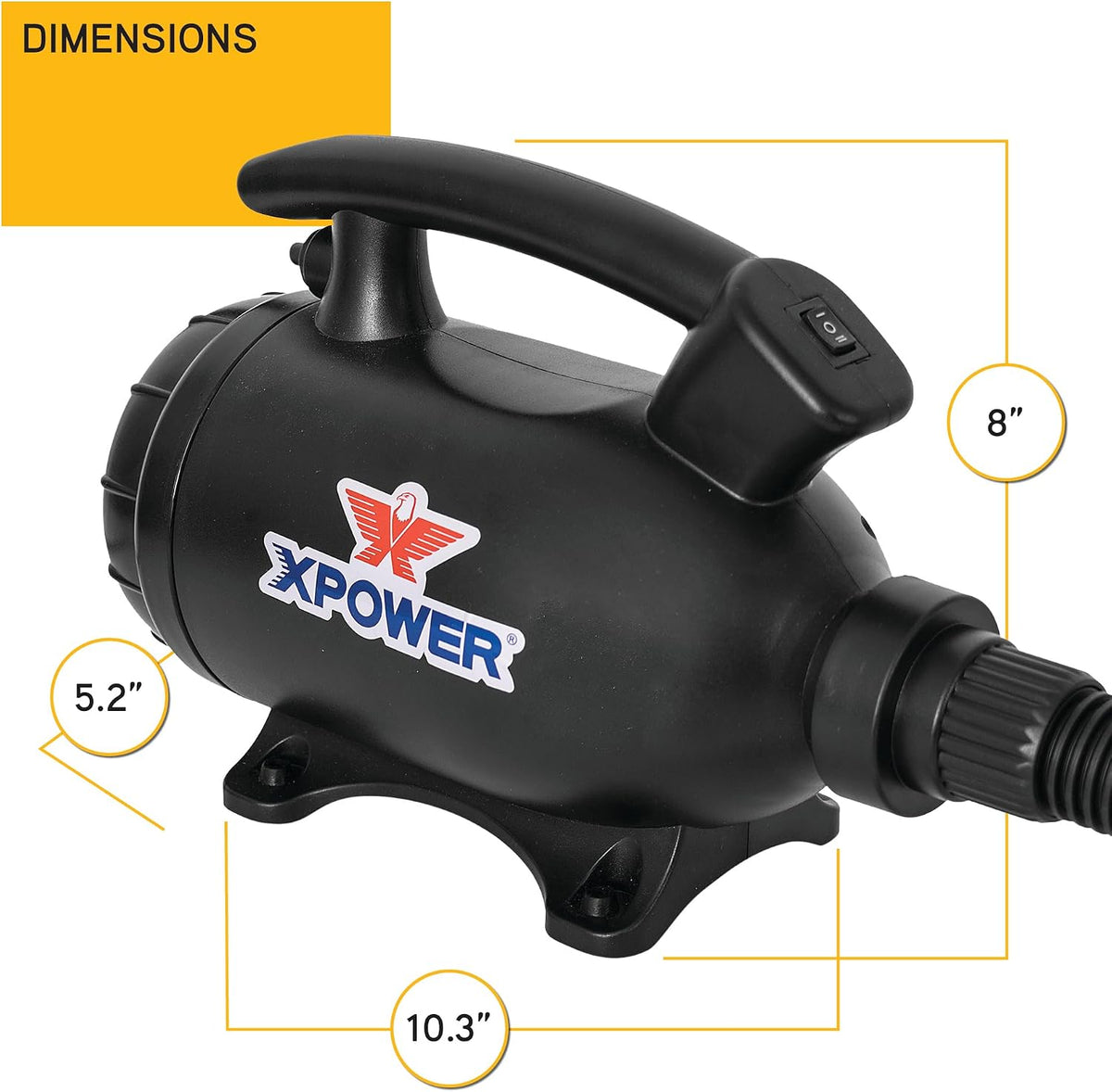 XPOWER A-5 Electric Air Duster for Dusting, Drying, Inflating, Blowing, Vacuuming, Car Detailing, Computer, Leaf Blowing, 100 CFM, 5 Nozzles + 2 Brushes, High Performance Motor, Eco-Friendly