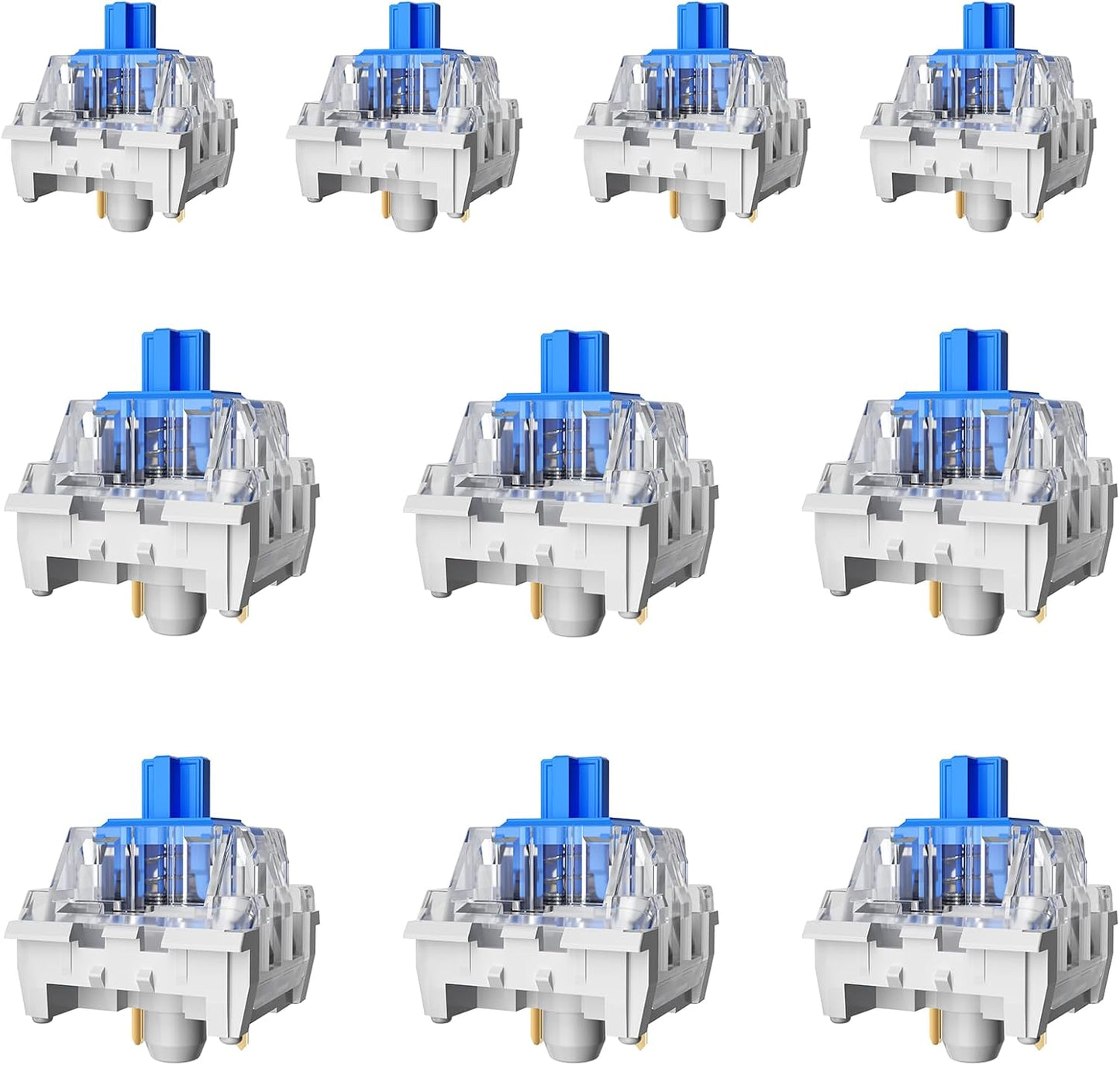 ZhouWang 72PCS Blue Click Switch,Clicker for 3D Prints 、Gaming Keyboards. | Pre-Lubricated,Dustproof and Waterproof Click Switch,Crisp clicking Sound with Strong Tactile Feedback,Keyboard Accessories