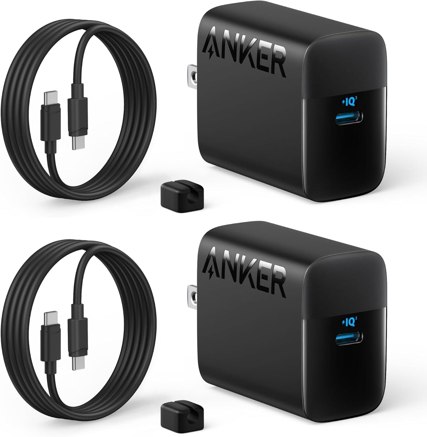 Anker 45W USB C Charger Block, 2-Pack Type C Charger Fast Charging | Phone Charger Includes 5ft USB-C Cable,For iPhone 17/16 Series,iPad, Galaxy S24 Ultra and More
