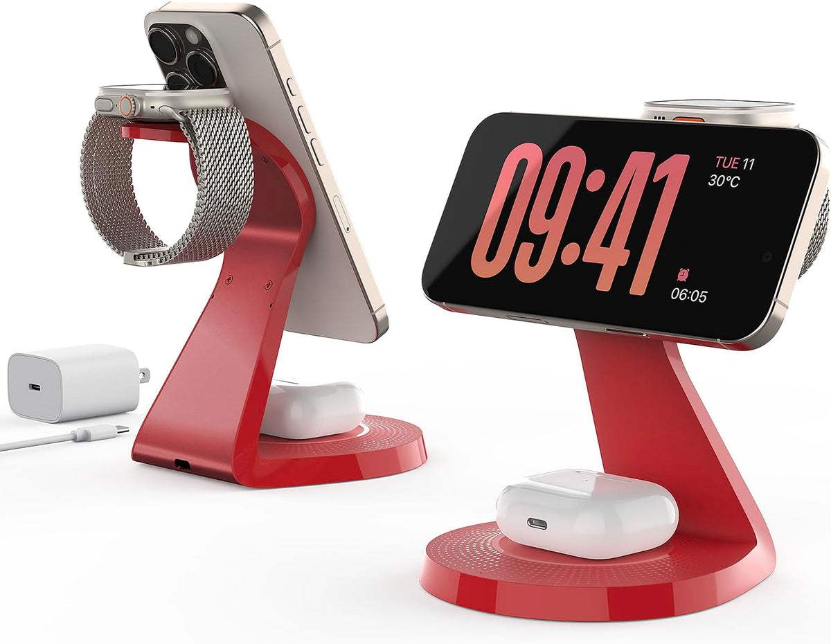 LONGCONN 3 in 1 Wireless Charging Station for Apple Devices with MagSafe