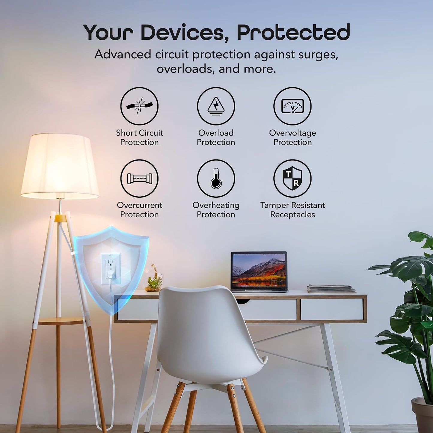 Geeni Smart WiFi in-Wall Outlet, White, 4 Pack – 2 Smart Outlets per Plug, Compatible with Alexa & Google Home, Tamper Resistant, Fire Resistant, App & Voice Control, Requires 2.4GHz WiFi