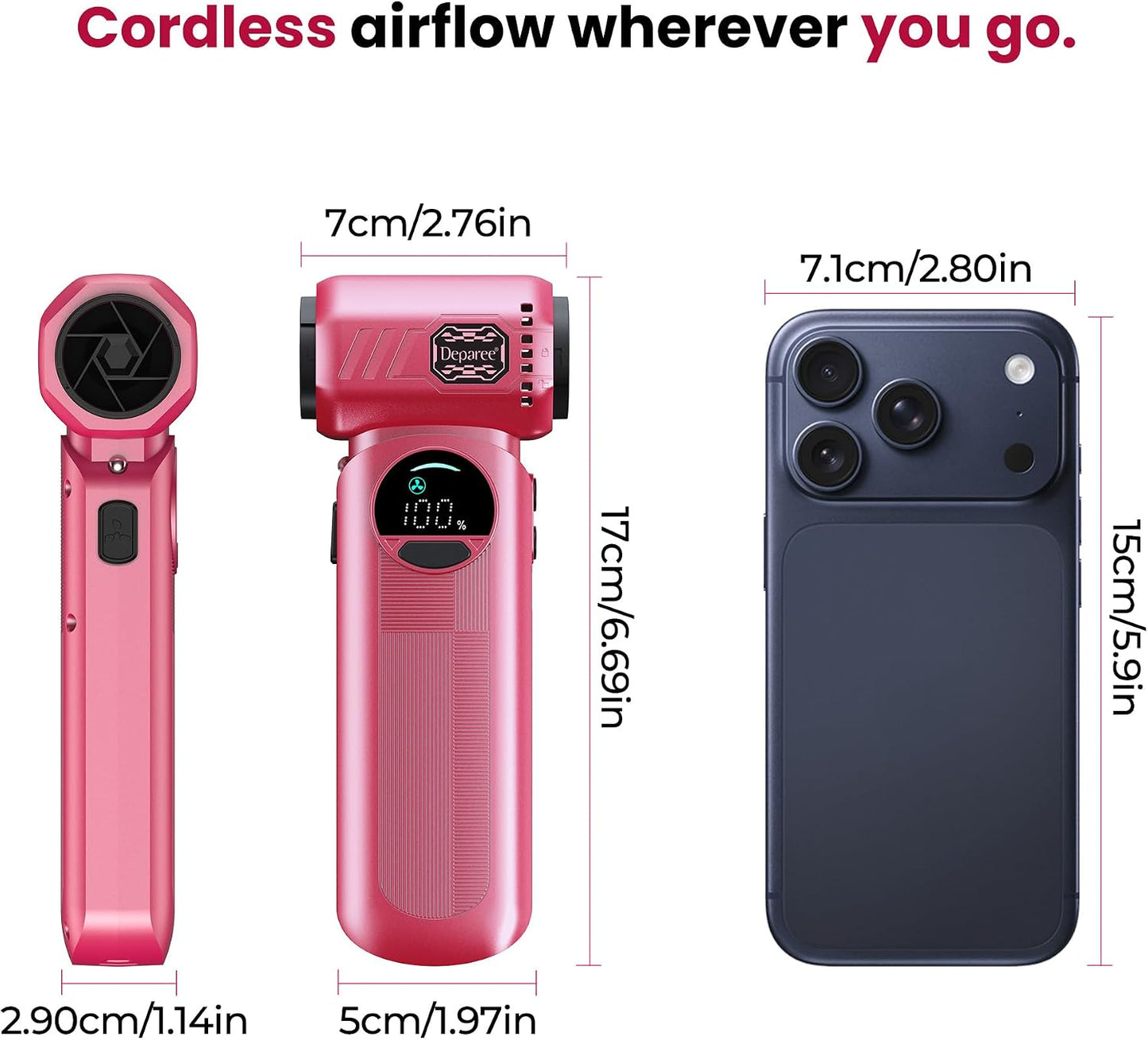 Compressed Air Duster, 150000RPM Electric Air Duster with 6 Nozzles, Adjustable Speed, LED Light & 8000mAh Battery, Rechargeable Cordless Turbo Air Blower for Keyboard, PC, Car &Home Cleaning