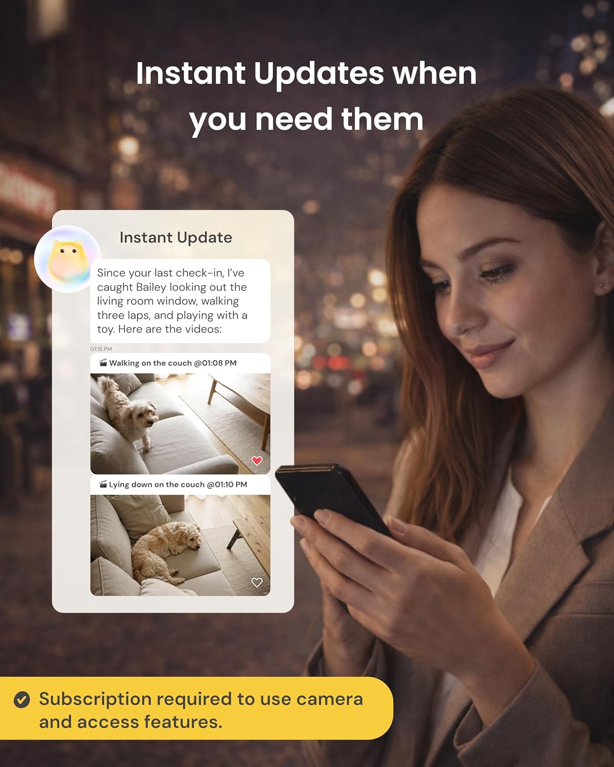 Furbo 360° Dog Camera [Paid Plan Required to Activate] | Stay connected with AI Dog & Home Safety Alerts, Treat Toss, Auto-Tracking, Video History, 2-Way Audio (Subscription 3mo min)