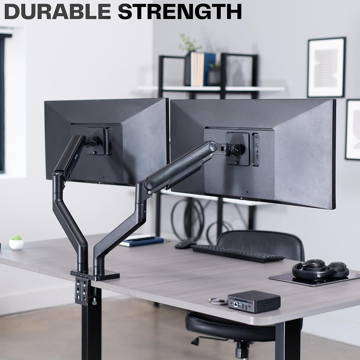 VIVO Heavy Duty Dual Ultra-Wide Monitor Tension Arm, Up to 45 inch Screens, Holds 44 lbs per Arm, Premium Desk Mount Monitor Stand for 2 Ultrawides, Black, STAND-V200V