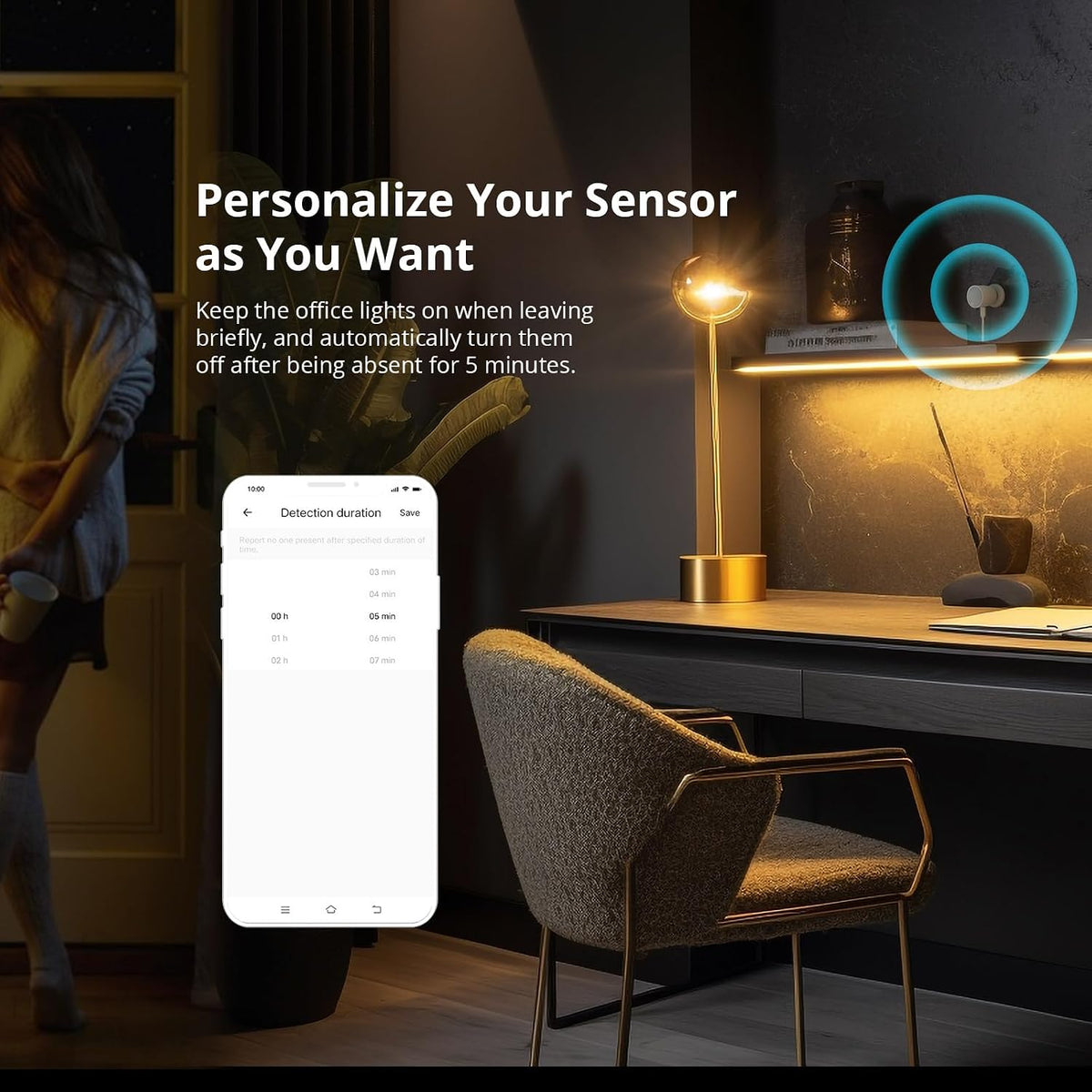 SONOFF Zigbee Human Presence Sensor, SNZB-06P Zigbee Smart Motion Detector with 5.8GHZ cmWave Radar, Requires ZigBee Bridge (1-Pack)