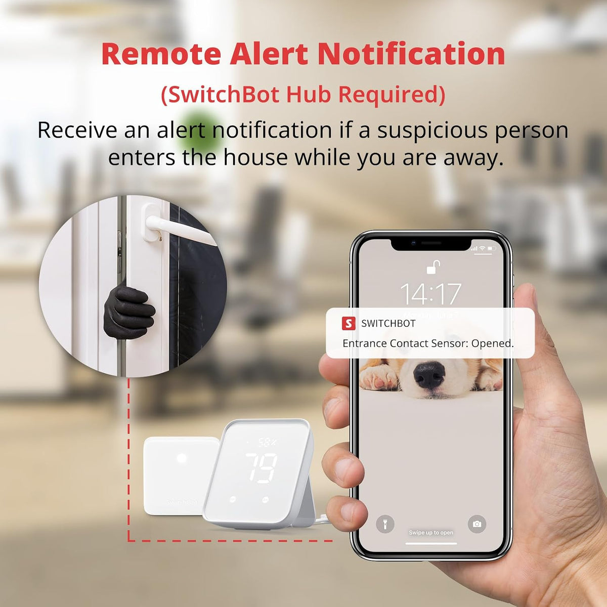 SwitchBot Door Alarm Contact Sensor - Smart Home Security Wireless Window Alarm and Door Sensor, Add SwitchBot Hub to Make it Compatible with Alexa