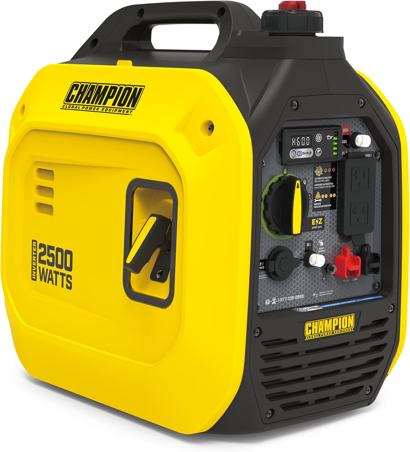 Champion Power Equipment 2500-Watt Ultralight Portable Inverter Generator with Quiet Technology and Free 3-Year Warranty | 39.7 lb, 53 dBA quiet, 1850 running watts, up to 11.5 hr run time, CO Shield auto shutoff, clean power under 3% THD