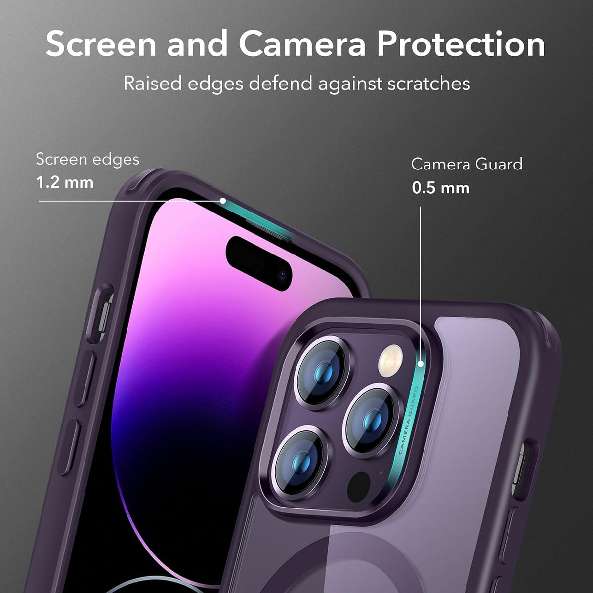 ESR for iPhone 14 Pro Max Case for MagSafe, Anti-Yellowing, Clear Purple | Ultra Slim, 3X Military-Grade Drop Protection, Magnetic Phone Case, Impact Absorbing, Resists Scratches