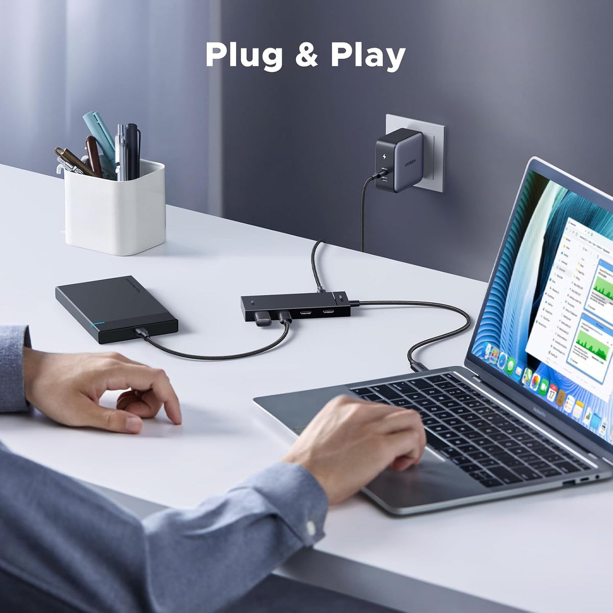 UGREEN USB C Hub 4 Ports, Multiple USB-C 3.2 Hub, 100W PD Port, Aluminum
