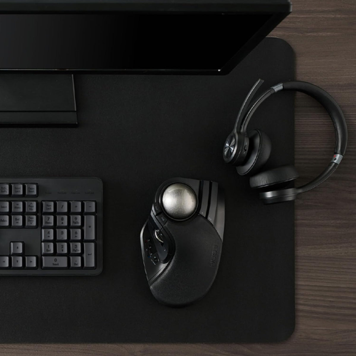 ELECOM Huge Plus Wireless Trackball Mouse, Ergonomic 52mm Large Ball, Multi-Connection Bluetooth, 2.4GHz Wireless, Wired, 10 Programmable Buttons, Rechargeable, Silent Clicks, for Windows PC Mac iPad