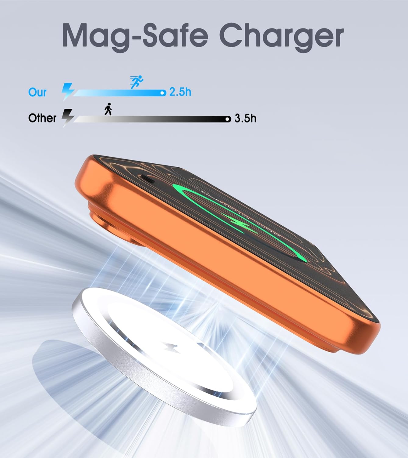 for Apple Mag-Safe Charger 2 Pack, Magnetic Wireless Charger, Silver | Made for iPhone 17/17 Pro/17 Pro Max/Air/16 15 14 13 12 Pro Max Plus mini, Charging Pad for Airpods Pro 3 2,Strong Magnet