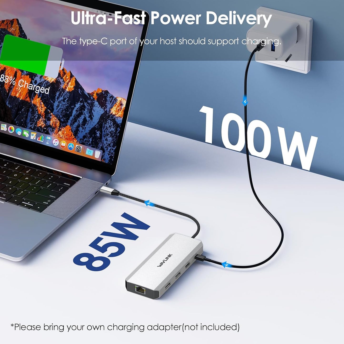 WAVLINK Laptop Docking Station,Triple Monitors,Dual DisplayPort,HDMI,85W PD | 12 In 1 Multiport USB C Dock, Single 4K@60Hz, Gigabit Ethernet,3×USB-A, SD/TF and Mic/Audio for Dell/HP/Lenovo, Windows Only