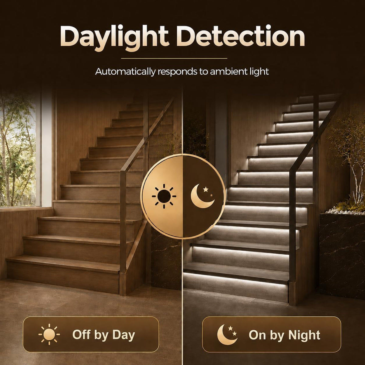 Stair Lights Indoor Motion Sensor Smart Interior Led Step Lights16 Stairs 40 Inch Length Cuttable Led Light Strip for Staircase Scene (Cool White 6000K, 20 Stairs)