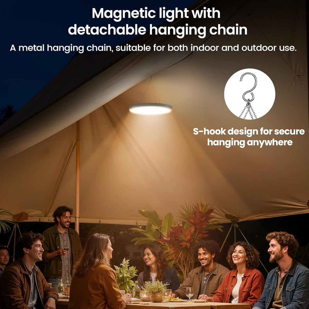 Motion Sensor Light Indoor with Remote And Hanging Chain, Rechargeable 3 Colors Ceiling Lights, Magnetic Wireless LED Closet Lamp,Battery Powered for garage Shower Stairs Hallway Shed Pantry Patio