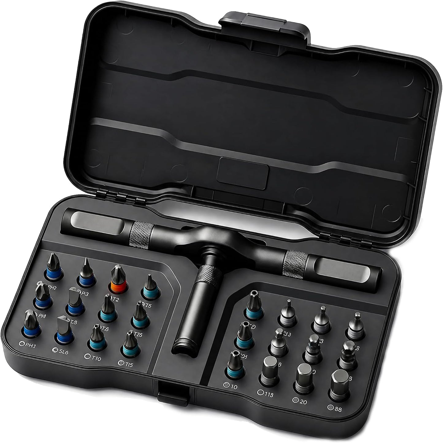 24 in 1 Magnetic Screwdriver Set, DIY Ratchet Screwdriver Set | Multifunctional Toolbox with Detachable Ratchet Handle, Portable Precision Repair Tool Kit for Furniture Computer Bicycle
