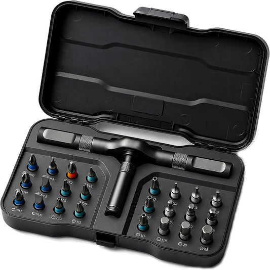 24 in 1 Magnetic Screwdriver Set, DIY Ratchet Screwdriver Set | Multifunctional Toolbox with Detachable Ratchet Handle, Portable Precision Repair Tool Kit for Furniture Computer Bicycle