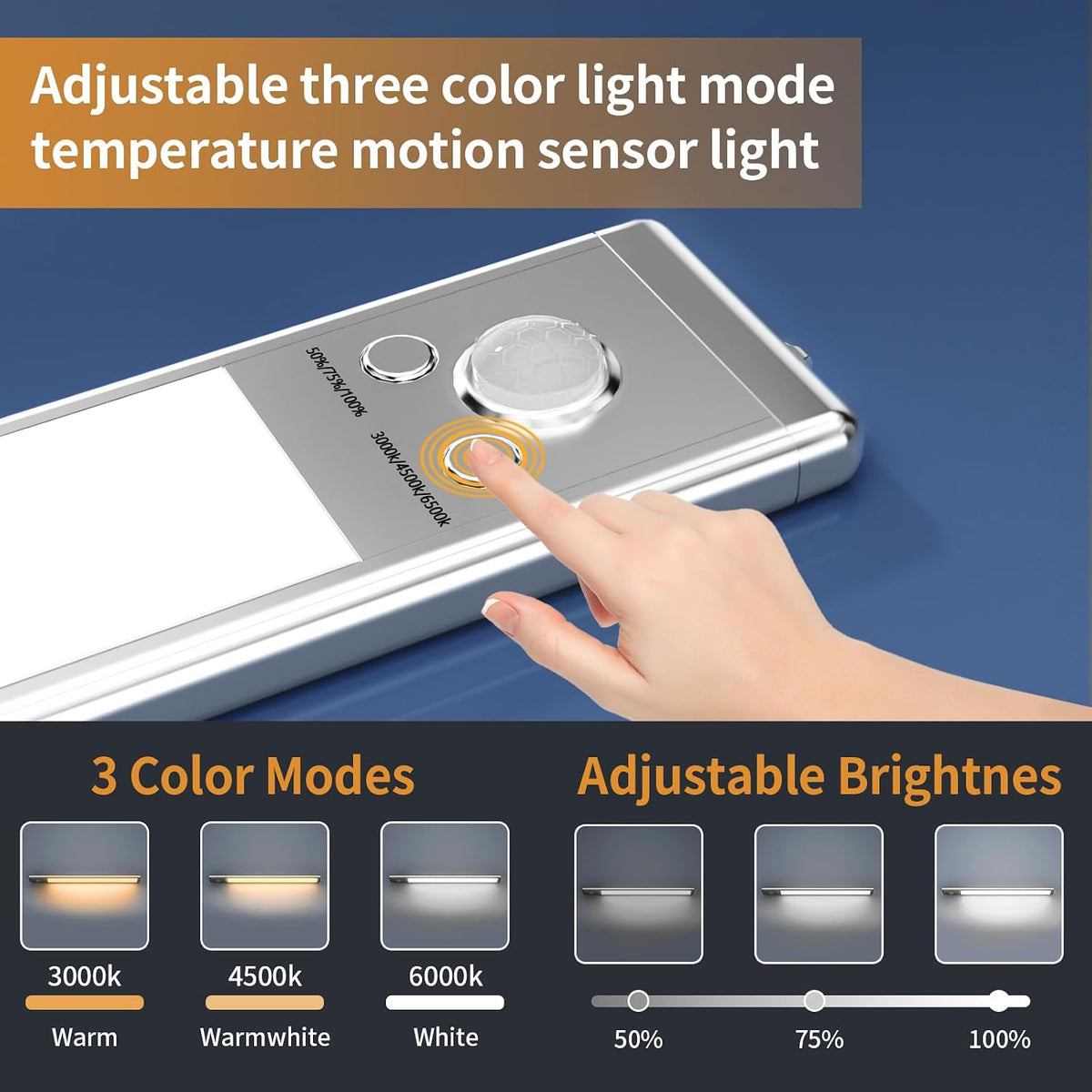 Soul Link 6-Pack 9.5" 76-LED Motion Sensor Under Cabinet Lights, Wireless