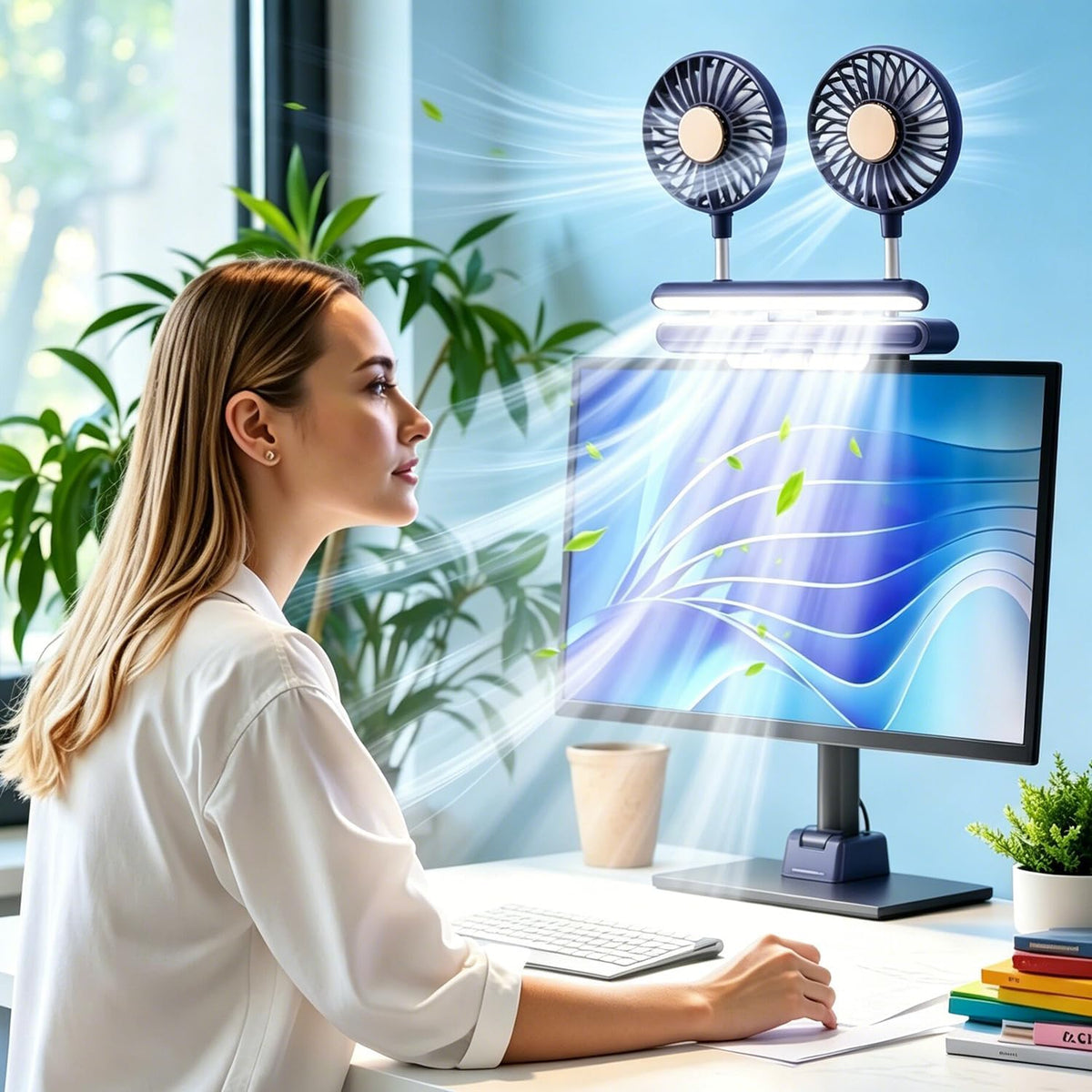 USB Monitor Clip on Fan Deepsea Blue