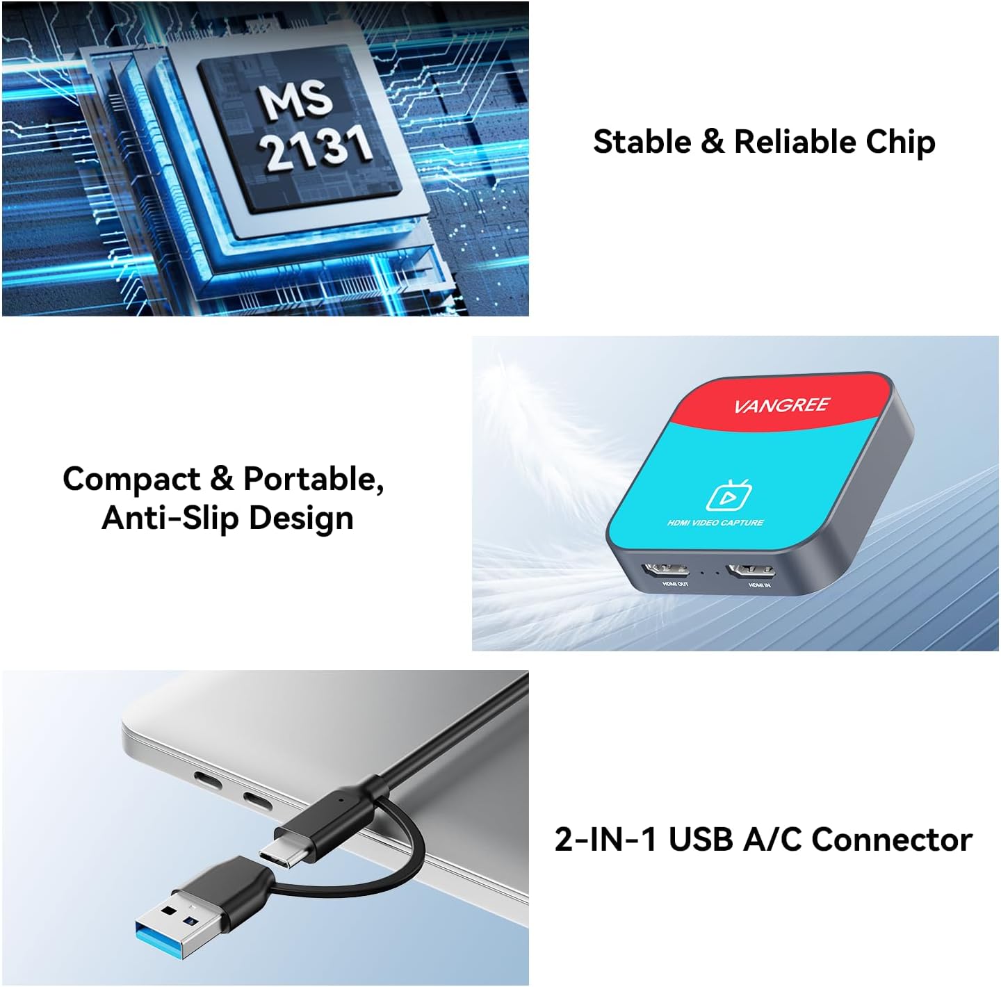 Capture Card for Nintendo Switch, 4K HDMI Capture, USB C 3.0 1080P 60FPS | Audio Video Recorder, low latency, streaming accessories, USB capture card for streaming/gaming, for PS5/Xbox/OBS/Camera/PC