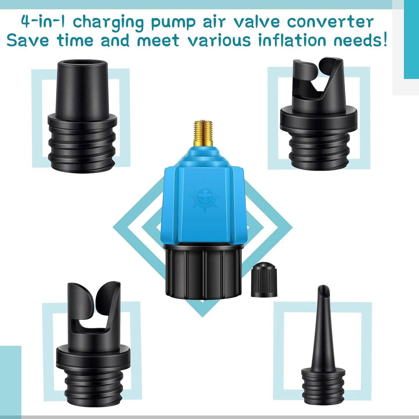 Treela Air Pump Adapter Compatible with SUP Pump 9 Nozzle