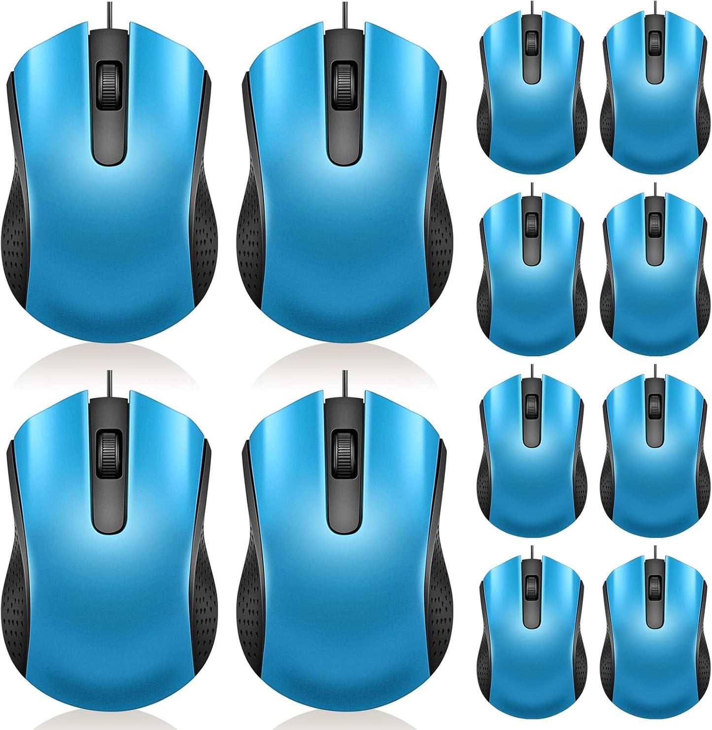 Hoteam 12 Pcs Wired Computer Mouse Bulk Cord USB Computer Mice Ergonomic Wired Mouse for Pcs, Computers, Laptops, Gaming Office Home Supplies(Black)