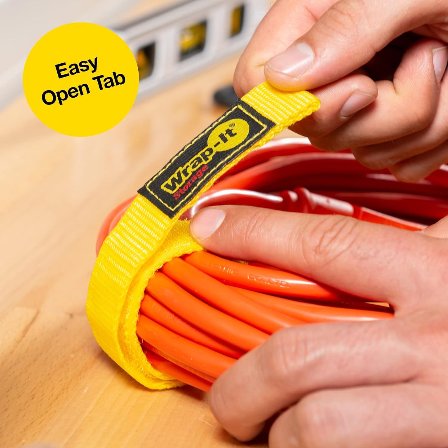 Quick-Straps by Wrap-It Storage - 12" (12 Pack) Yellow - Extension Cord Holder for RV and Boat Organizing | Extension Cord Holder for RV and Boat Organizing