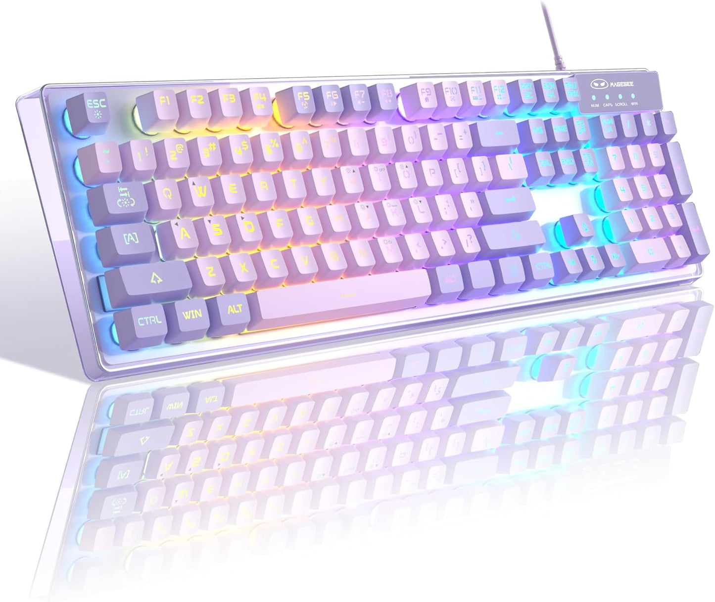 Gaming Keyboard and Mouse Combo, K1 RGB LED Backlit Wired Keyboard with 104 Key Computer PC Gaming Keyboard for PC/Laptop (Purple)