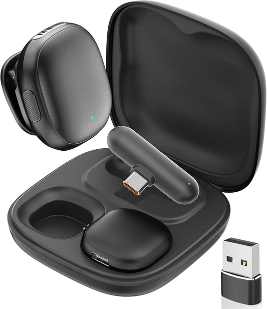Wireless Lapel Microphone with AI Noise Filter for Content Creator