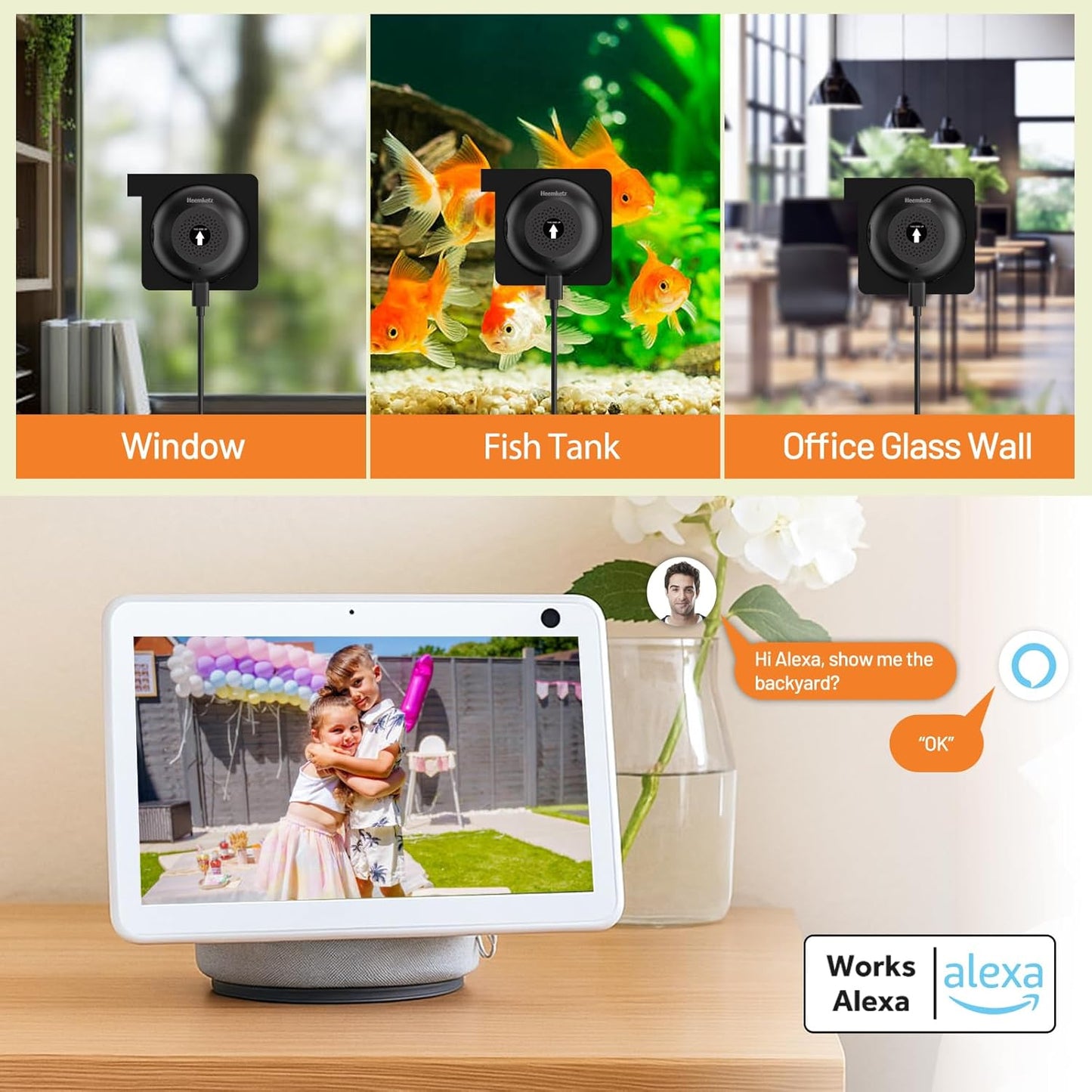 No-Drill Window Camera, 5GHz &amp; 2.4GHz WiFi 2K Outdoor Monitoring Thru Glass, Anti-Glare Full Color Night Vision, Window Mounted Security Camera for Home Security, Alexa,for Apartment