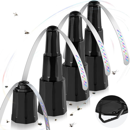 Fly Fans for Tables, Bug Fans with Holographic Blades 4 Pack | Battery Operated Fly Repellent Fan, Keep Flies Away from Picnic, BBQ, Restaurant, Party, Indoor and Outdoor