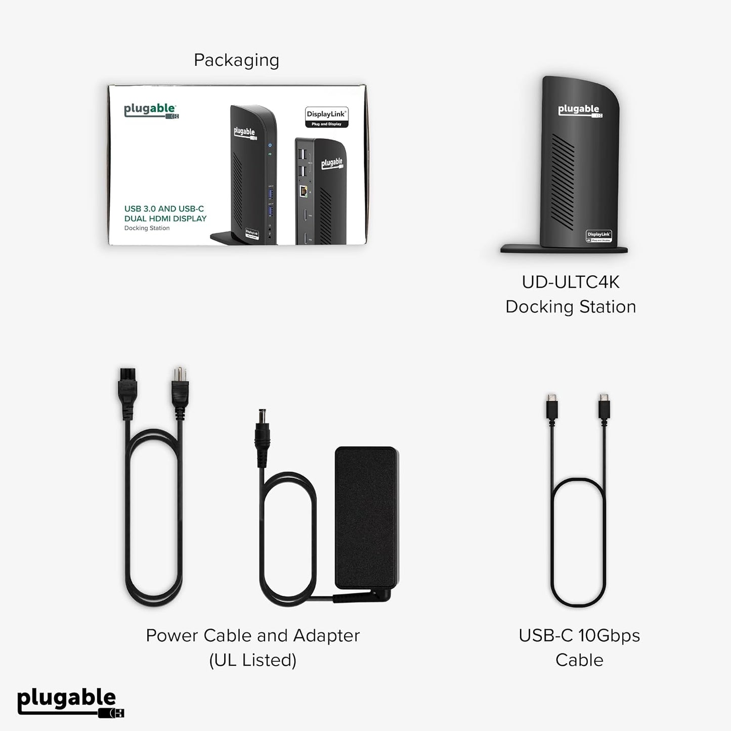 Plugable 13-in-1 USB C Docking Station 4K Triple Monitor with 100W Power Delivery | USB C Dock for Windows, Mac, ChromeOS, Thunderbolt | Driver Required | 3X HDMI and 3X DisplayPort (UD-ULTC4K)