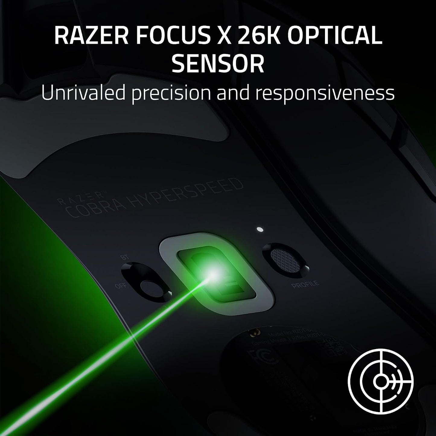 Razer Cobra HyperSpeed Wireless Gaming Mouse, 62g Lightweight, Black | Chroma RGB Lighting, Scroll Wheel, 26K Sensor, Gen-4 Switches (All Optical), 2.4GHz, Bluetooth & USB C