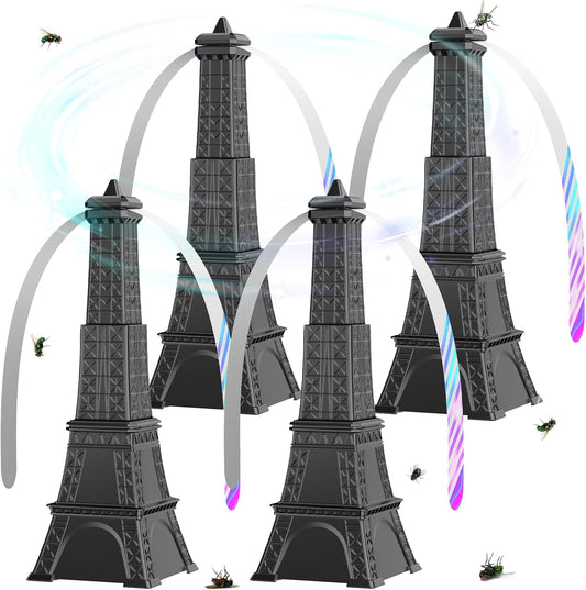 Fly Fans for Tables, Fly Repellent Fan Keep Flies Away, Battery Powered Bug Fans with Holographic Blades for Picnic, BBQ, Restaurant, Party and Kitchen, Indoor and Outdoor 4 Pack