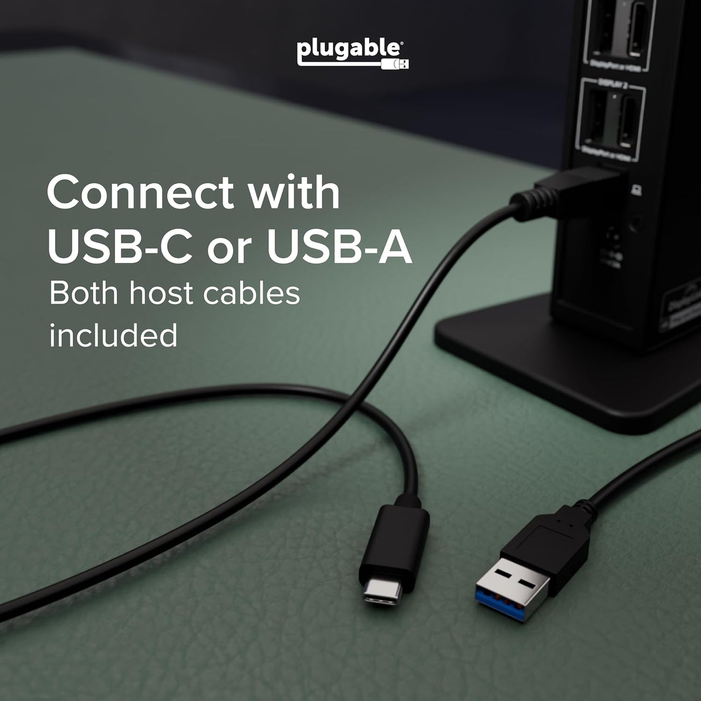 Plugable Dual DisplayPort & HDMI Docking Station - USB 3.0 & USB-C Laptop Dock for Dual Monitors, DisplayLink, Mac (Driver Required), ChromeOS & Windows, Gigabit Ethernet and Audio (UD-6950Z)
