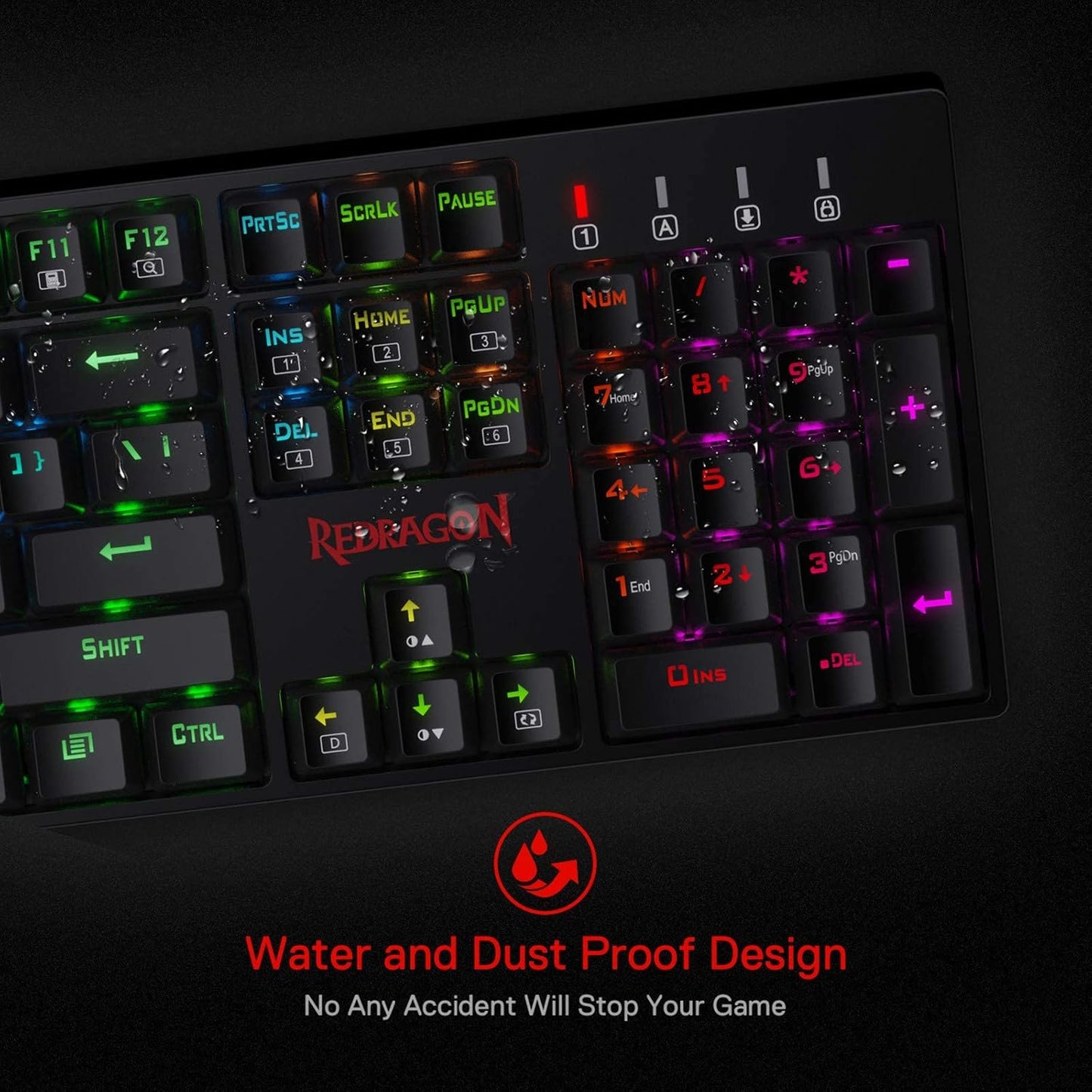 Redragon K582 Wired RGB Mechanical Gaming Keyboard, 104-Key Standard Layout | 16.8M Color Immersive eSports Lighting Vibe, N-Key Rollover for Accurate Combos, 50M-Keystroke Durability, Customize Software
