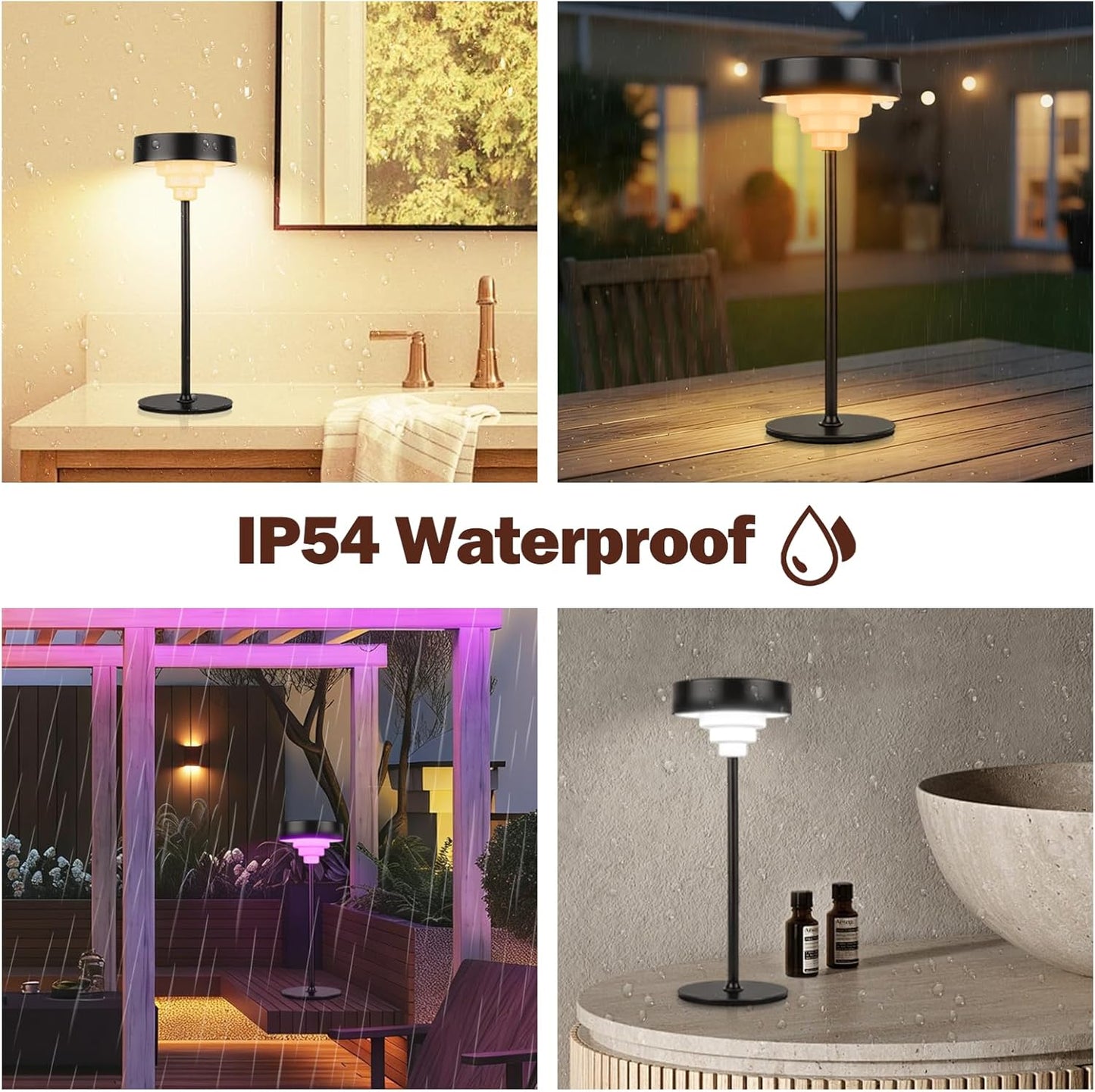 Embar Puzzle lamp with Portable RGB stepless dimming,5400mAh Battery Operated Lamps, Battery Level Display, LED Memory Function, Suitable for Restaurant, Bedroom, Cafe, and Home