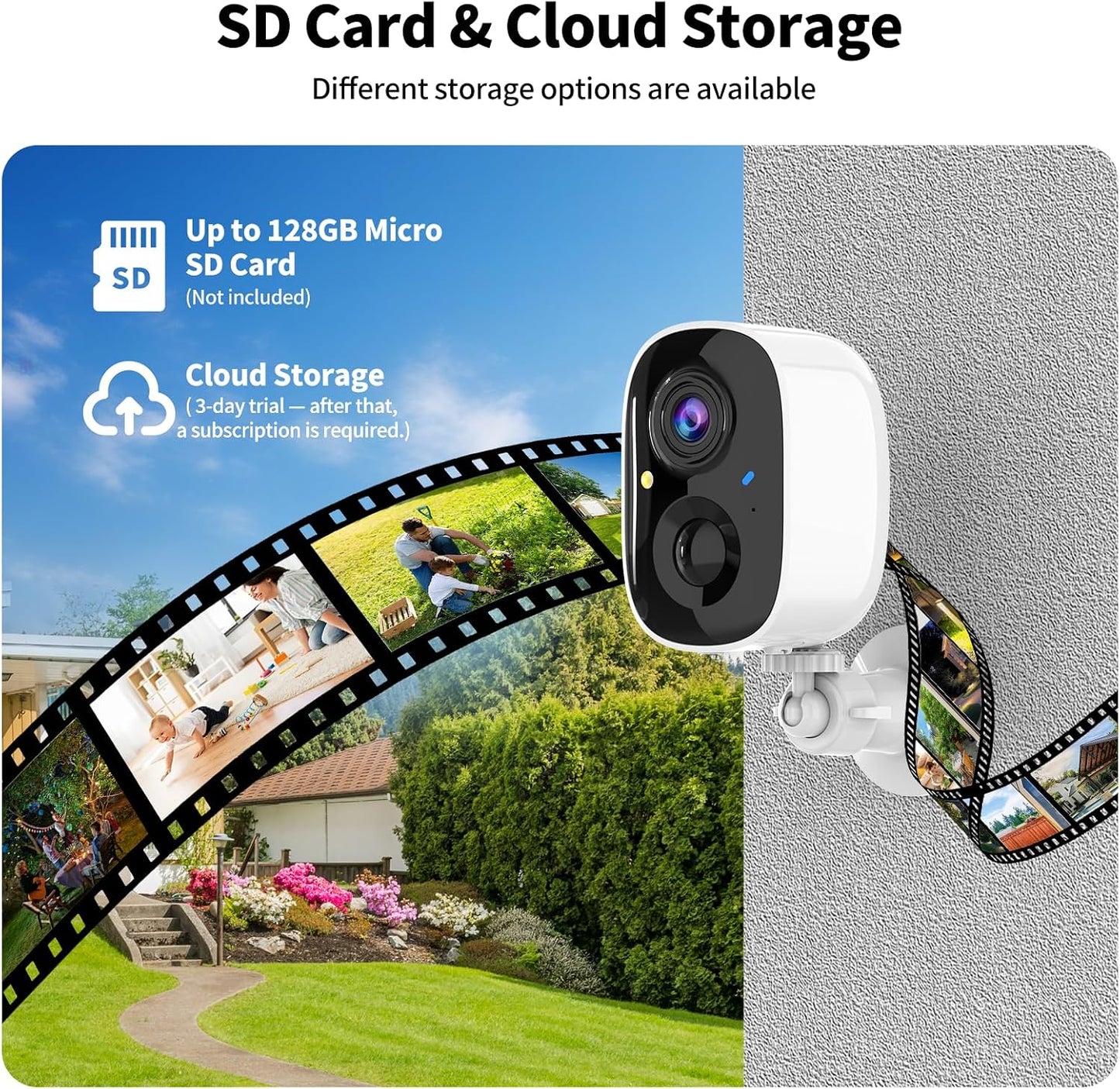 2K Security Cameras Wireless Indoor/Outdoor,WiFi Cameras for home security | FHD WIFI Cameras,Color Night Vision,Motion Detection,2-Way Audio,IP65 Weatherproof,Cloud/SD Storage,(2.4GHz Only),2Pack