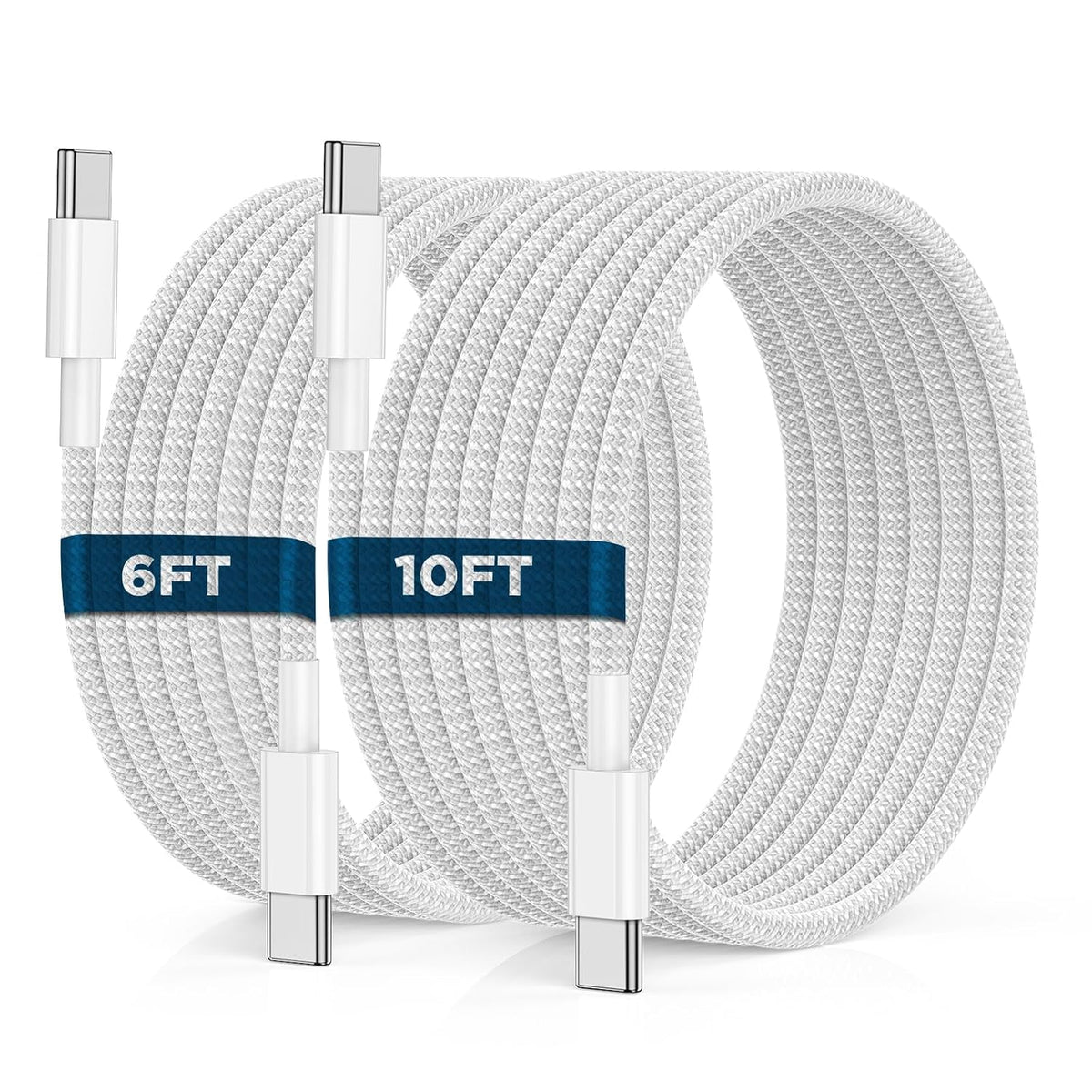 USB C to USB C Cable 6FT+10FT 2Pack 60W iPhone 17 16 15 Charger Cord Long Type C to C Cable Fast Charging for Apple iPhone 17 16 15/Pro/Pro Max/Plus/iPad Pro Air/MacBook/Air/Mini/Samsung Galaxy