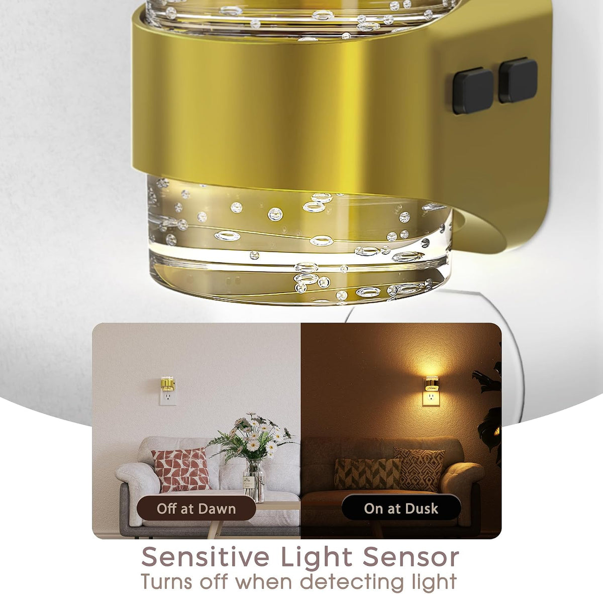 Briignite Night Lights Plug into Wall Dimmable Night Light Bubble Design