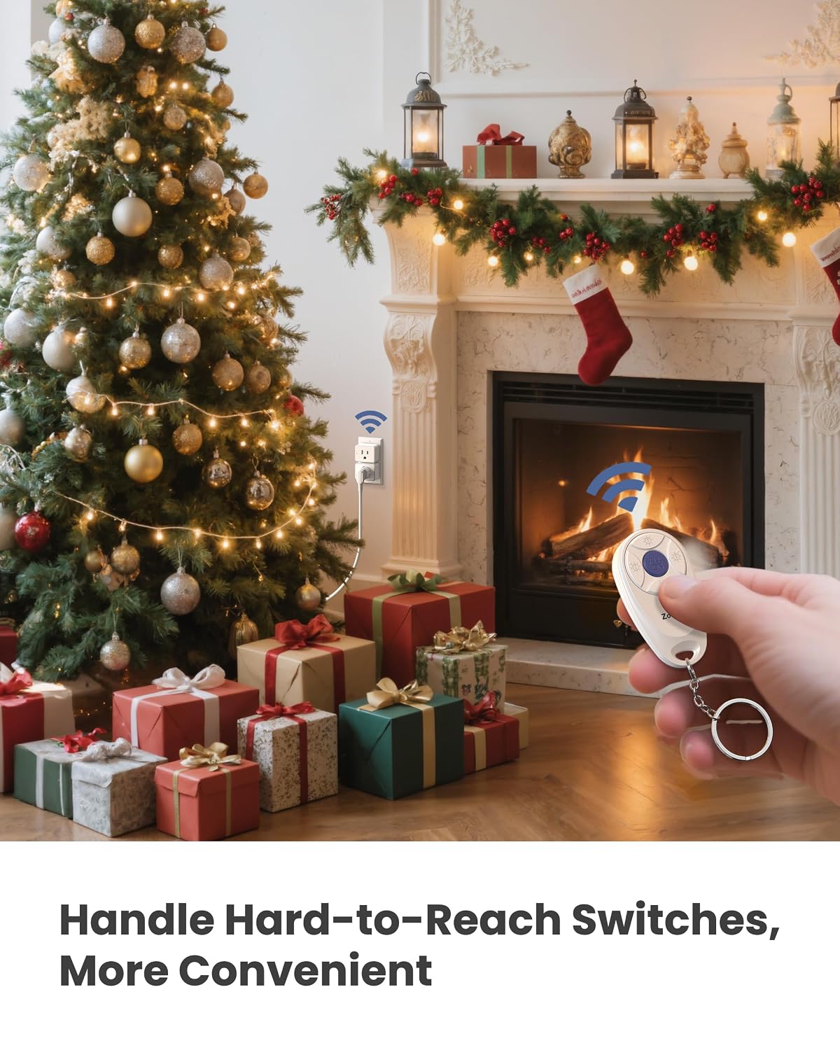 Zoiinet Mini 3-Gang Remote Control Outlet Plug Switches, Mini Key Design | 80-275V/15A/1500W, Removable, No Wiring No WiFi, 300 ft, Expandable, for Household Appliances, Christmas Tree, Fans, Lamps