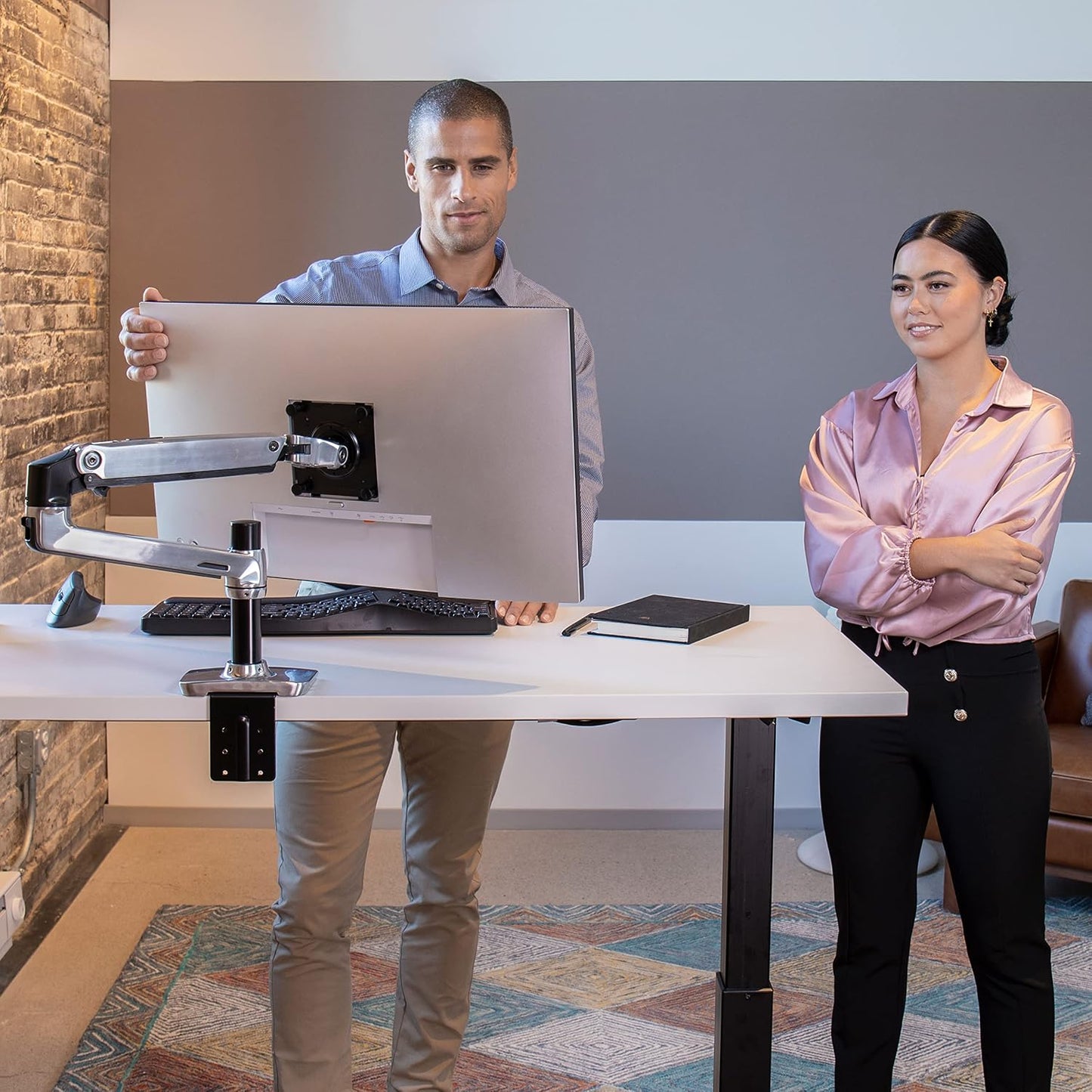 Ergotron – LX Monitor Arm, Single Monitor Desk Mount – fits Flat Curved Ultrawide Computer Monitors up to 34 Inches, 7 to 25 lbs, VESA 75x75mm or 100x100mm – Polished Aluminum