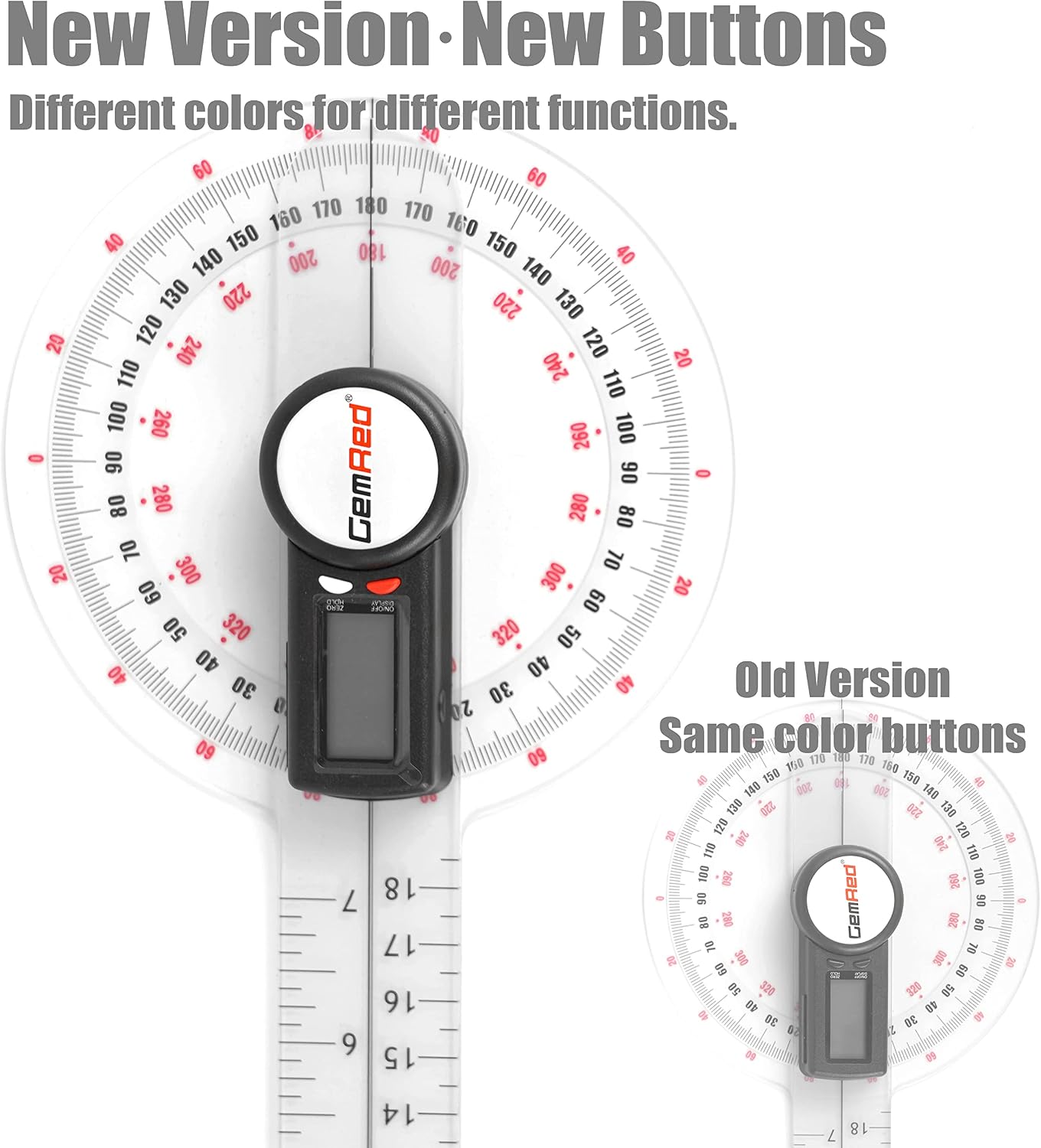GemRed 12" Digital Goniometer for Joint Range of Motion ROM Measurement | GR311 New Version