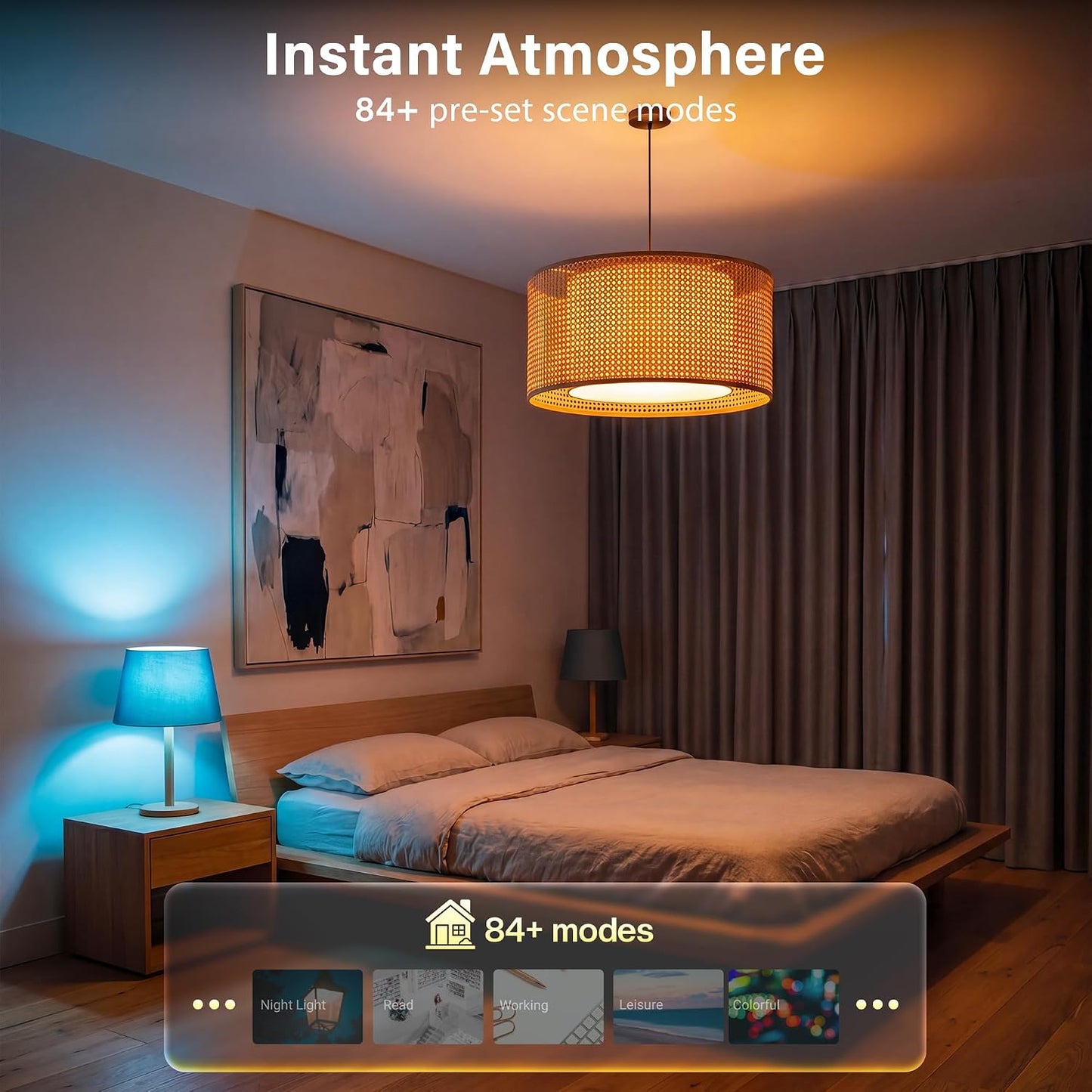 2 Pack E12 LED Light Bulb Compatible w/Google Siri Alexa Light Bulb 5W Type B Smart Bulb RGBCW 16 Million Color Changing Bulb 2.4G WiFi B11 Candelabra Bombillos Work w/Smart Life AvatarControls APP