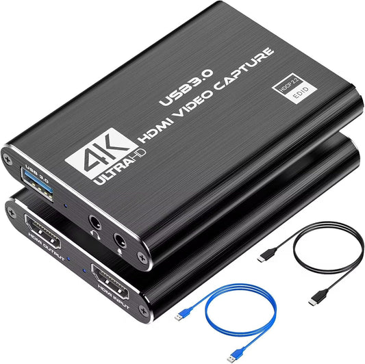 Video Capture Card, 4K HDMI Video Capture, USB 3.0 Game Capture Card, Video Capture Device Full HD 1080p 60FPS for Live Streaming, Work with PS4/PS5/Xbox/PC/Mac Linux Android Windows 10/11